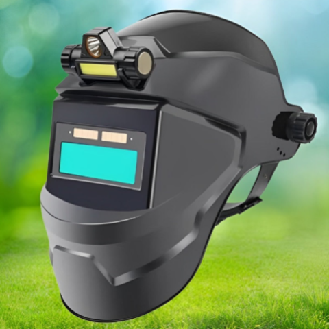 Auto-dunkelnder Schweißhelm mit Stirnlampe