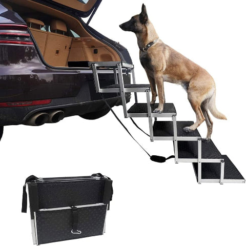 Scale Pieghevoli Per Cani — Accesso Facile Al Bagagliaio Dell'Auto