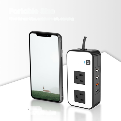 Konwerter Prądu Samochodowego – Gniazda Sieciowe i Szybkie Porty USB