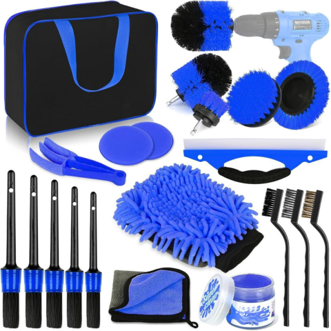 Kit D’Outils De Nettoyage Voiture — Multifonction Avec Sac De Rangement