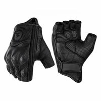 Mănuși Moto Cu Degete Pe Jumătate Din Piele PU – Stil Biker Retro & Respirabile Vara 