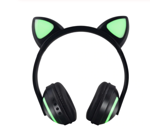 Căști luminoase Bluetooth Cat Ears - ascultare confortabilă și stil original