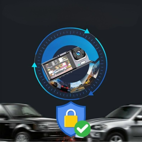 Cámara de tablero del coche delantero y interior – Grabación de alta definición 