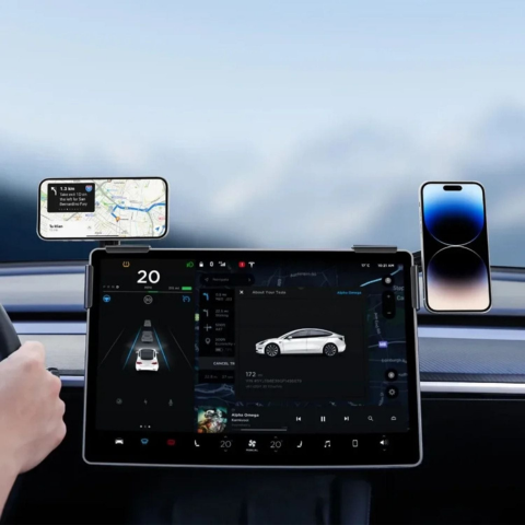 Telefonstøtte for Tesla — Magnetisk feste og trådløs lading 