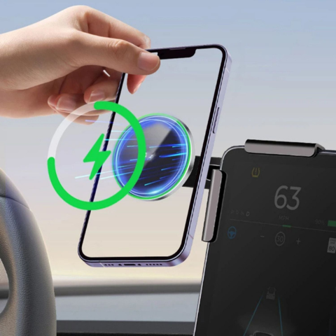 Telefonstøtte for Tesla — Magnetisk feste og trådløs lading 