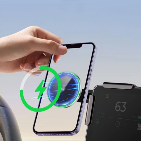 Telefonstøtte for Tesla — Magnetisk feste og trådløs lading 