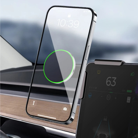 Telefonstøtte for Tesla — Magnetisk feste og trådløs lading 