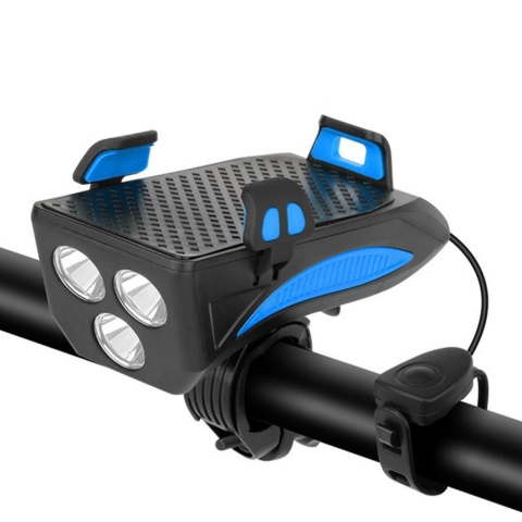 Lampe De Vélo Multifonction – Support Téléphone Et Klaxon