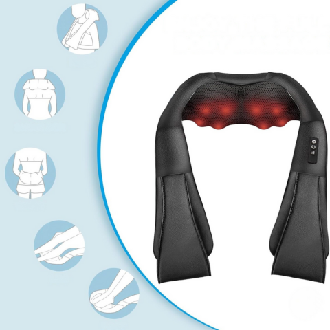 Dispozitiv de masaj cu încălzire — Relaxare pentru gât, spate și umeri 