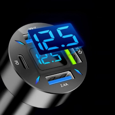 מטען אוניברסלי לשקע מצית רכב ורב-USB 