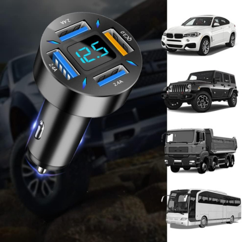 מטען אוניברסלי לשקע מצית רכב ורב-USB 