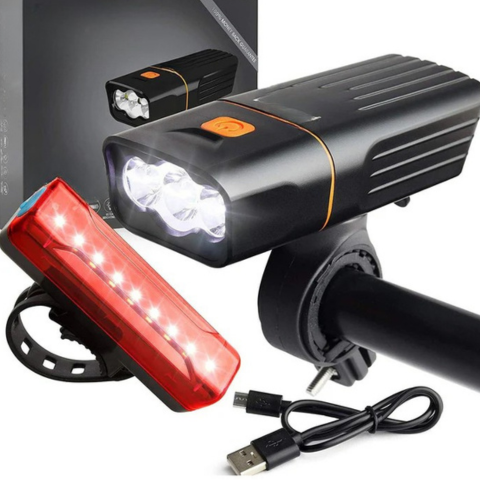USB Rechargeable Bike Light Kit - Total Visibility & Safety
