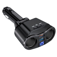 Adaptador para encendedor de coche - Doble puerto USB y pantalla digital