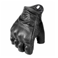 Mănuși Moto Cu Degete Pe Jumătate Din Piele PU – Stil Biker Retro & Respirabile Vara 