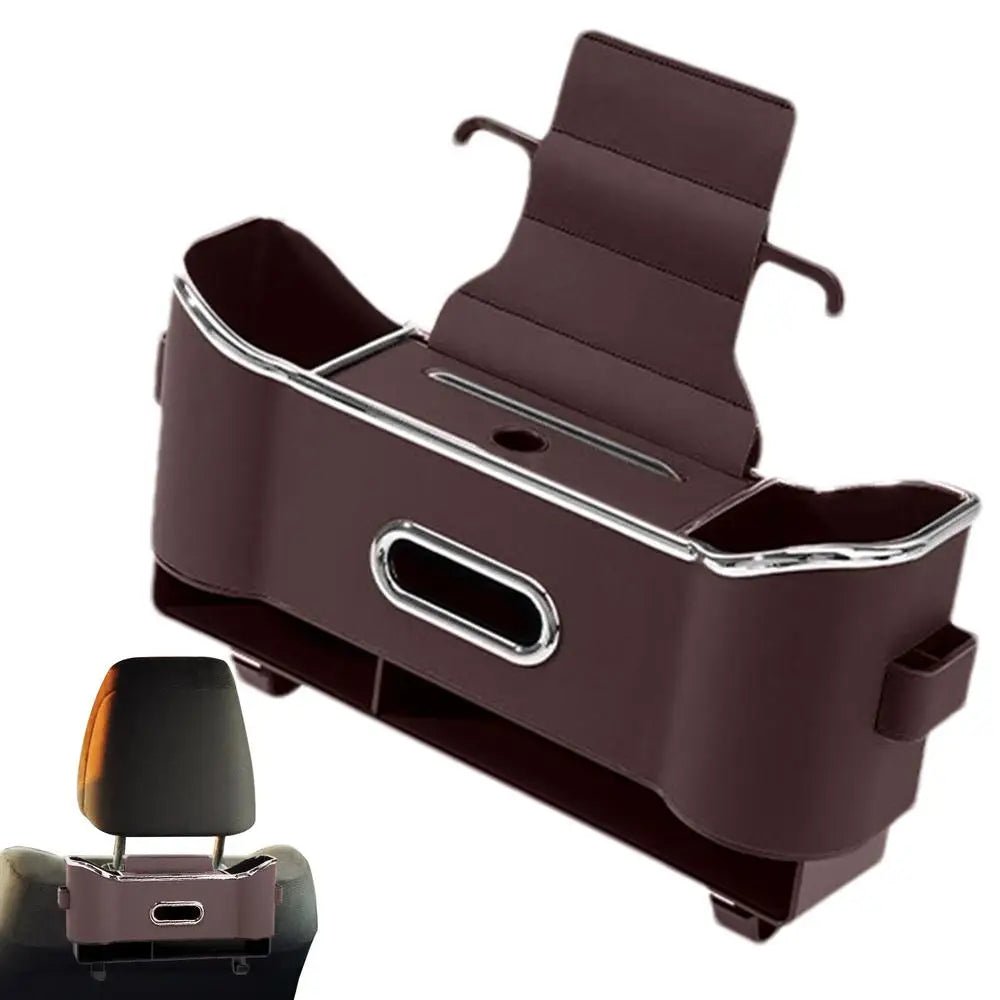 Takaistuimen järjestäjä koukuilla ja säilytyslaatikolla - optimoitu tila ja siisti auto