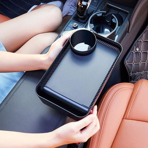 Suport De Depozitare Auto – Tavă Și Suport De Pahar Integrate 